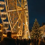 Grande roue Angers illuminée au Jardin du Mail, nocturne