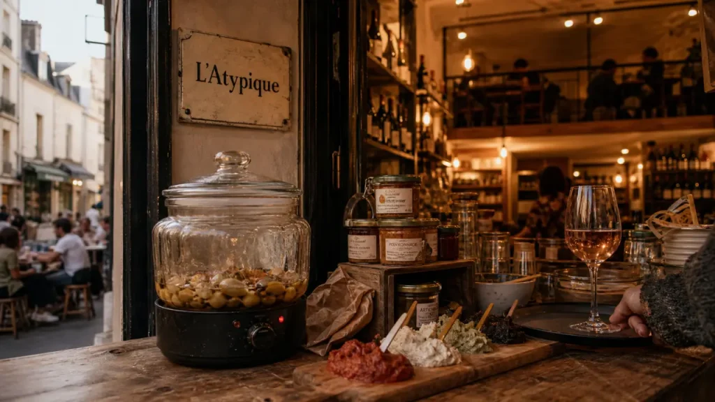L atypique angers, entrée boutique épicerie bistrot cave boulevard Saint-Michel