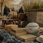 Vide greniers 49 ce week end : livres et vaisselle sur stands à Angers, Cholet, Saumur