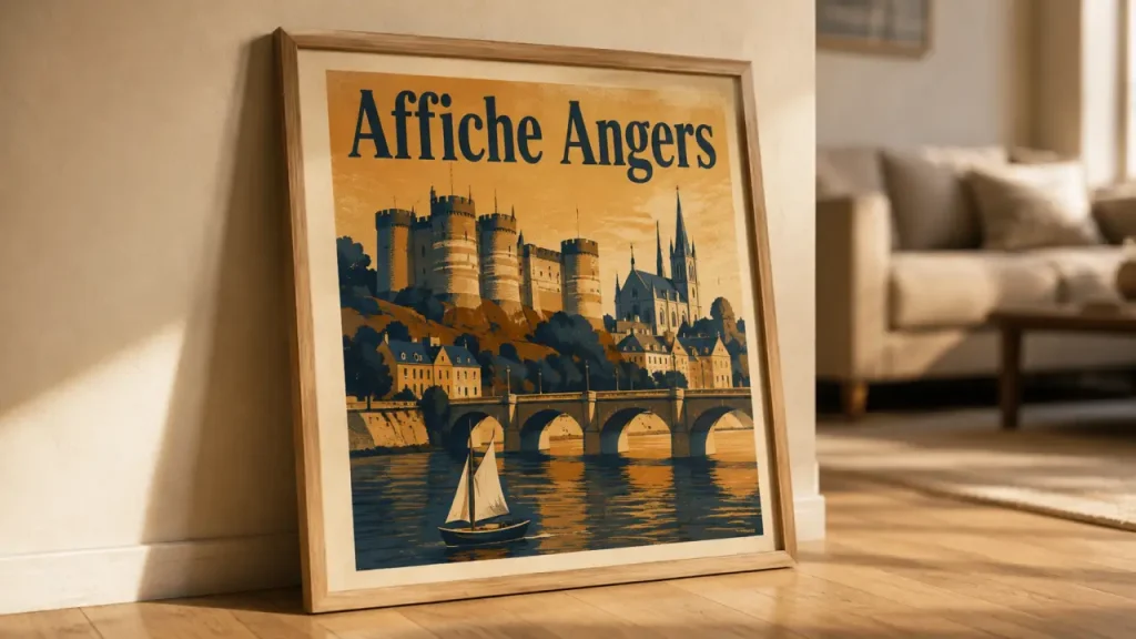 Affiche Angers néo-vintage, papier 350g/m², fabrication française