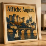 Affiche Angers néo-vintage, papier 350g/m², fabrication française