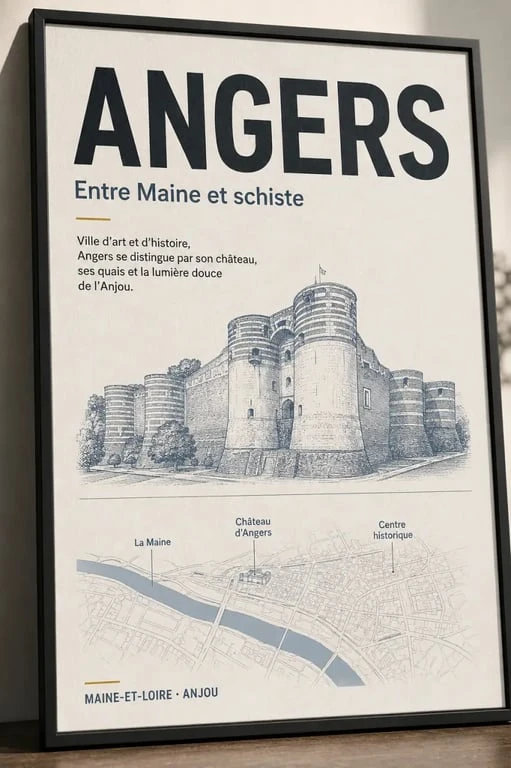 Détail d'une affiche Angers sur papier mat épais