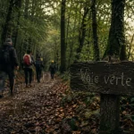 Randonnée Baugé en Anjou : voie verte vers la forêt de Chandelais, chemin forestier