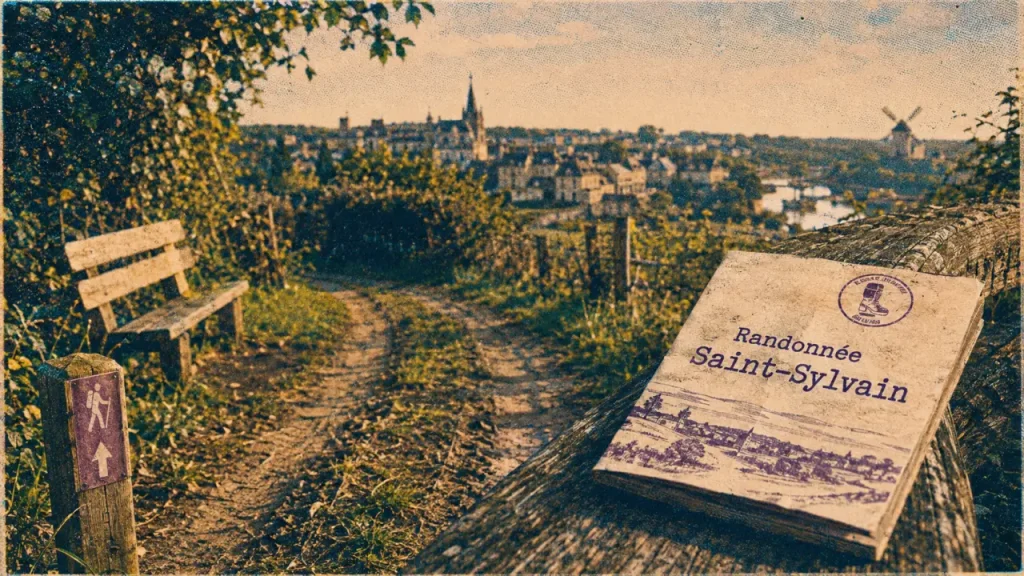 Randonnée saint sylvain d anjou : chemin de campagne vers le Loir